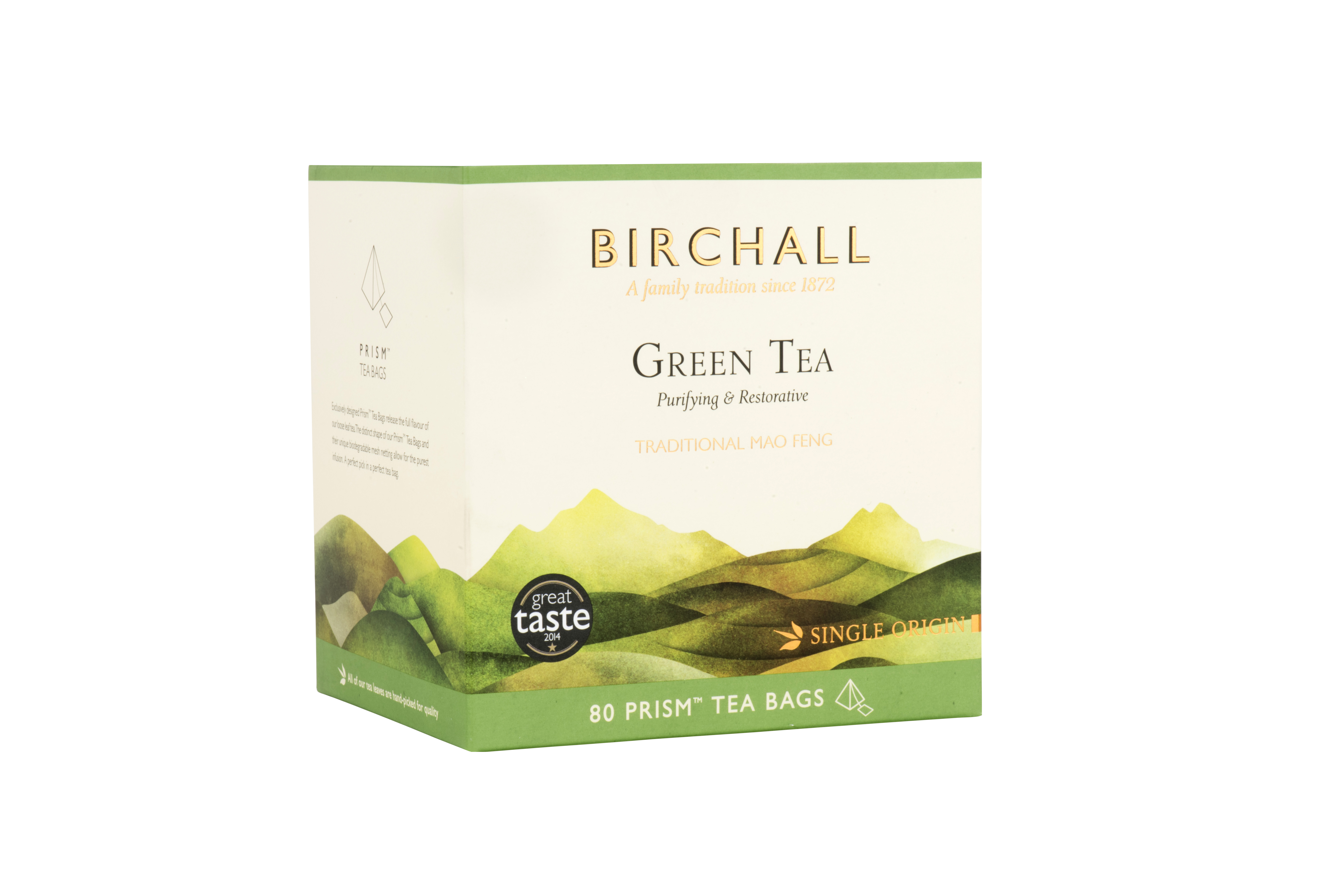 Birchall Green Tea - 80 Prism Tea Bags 